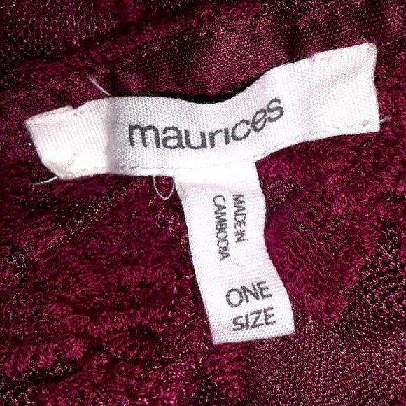 Maurices Dark Berry Pink Sheer Lace Kimono Open Cardigan Sweater Duster One Size - Picture 5 of 5